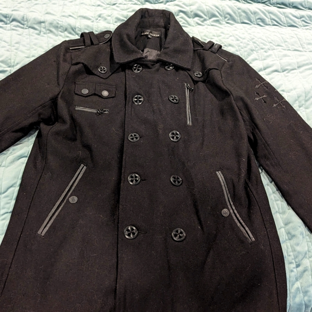 Affliction men's large pea coat